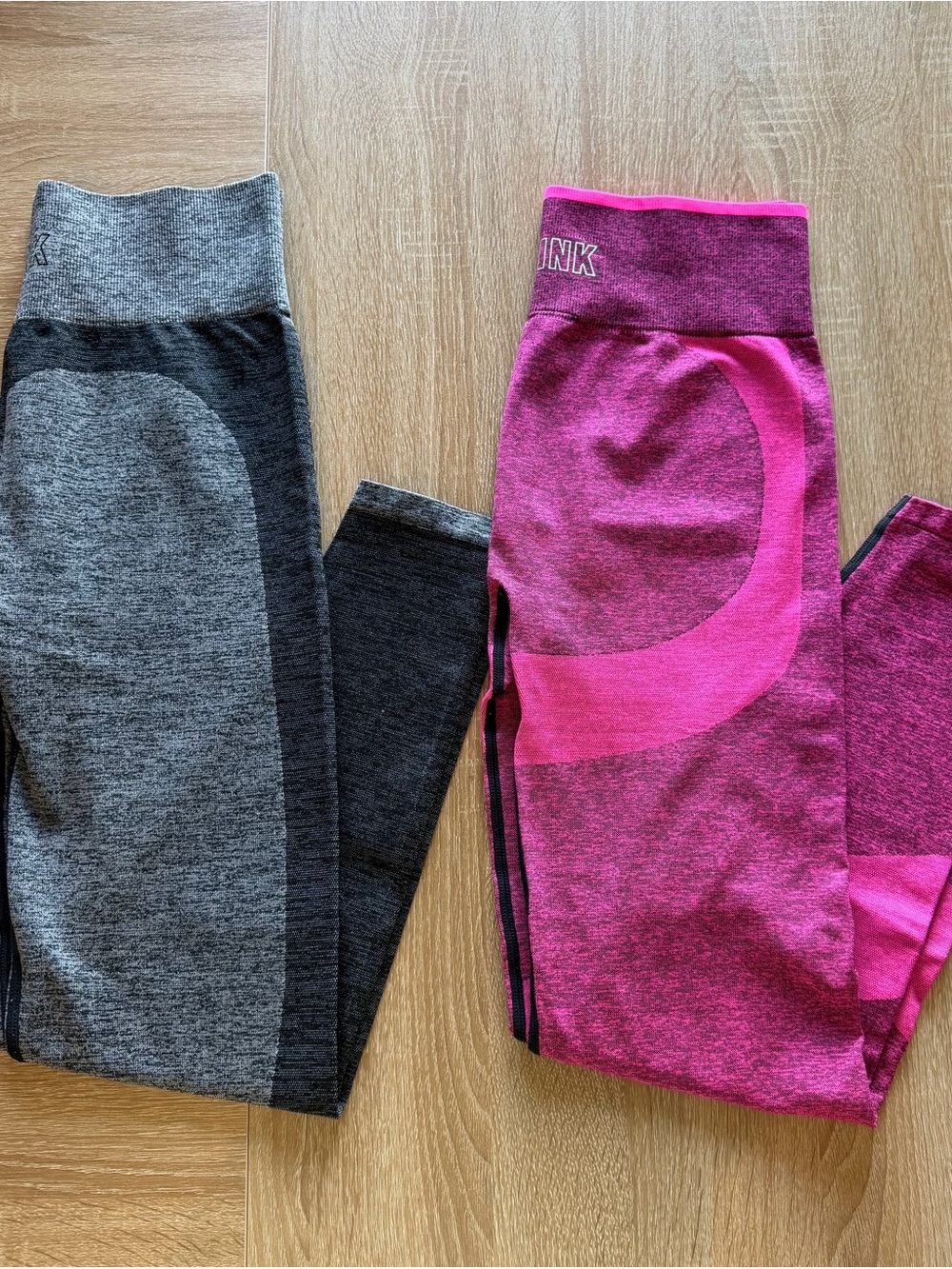 PINK Victoria's Secret Seamless Leggings in Pink and Charcoal